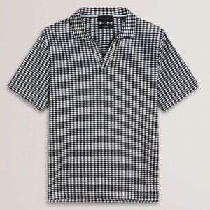 Ted Baker Men's Large (EU4) Short Sleeve Navy & White Polo Shirt - New with Tags